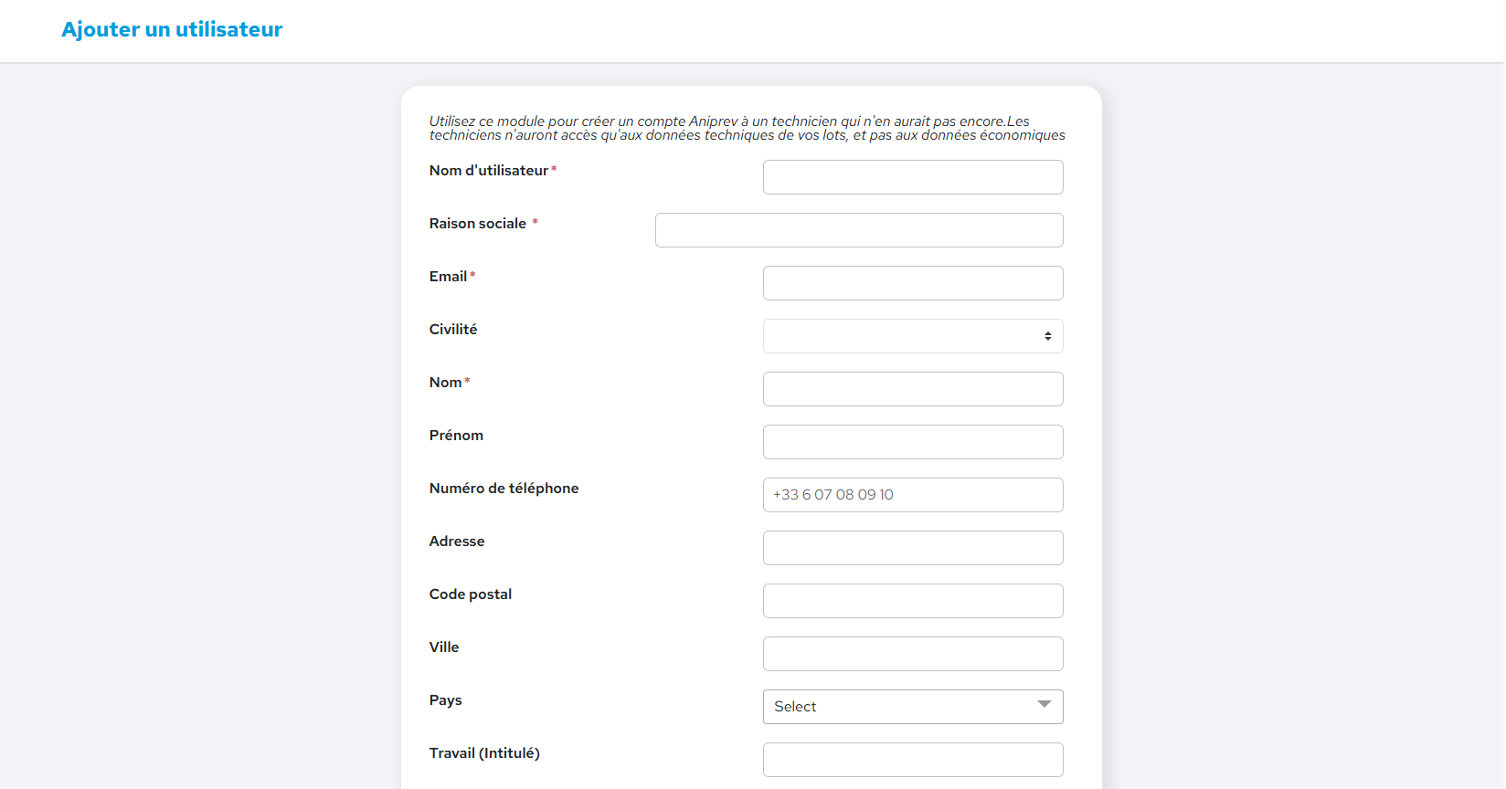 Ajouter des techniciens